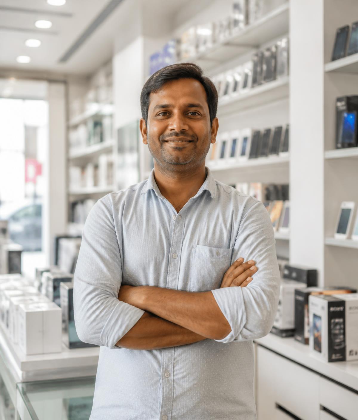 A business owner in his store